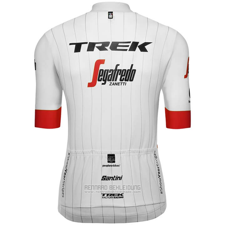 2018 Fahrradbekleidung Trek Segafredo Tour de France Wei Rot Trikot Kurzarm und Tragerhose